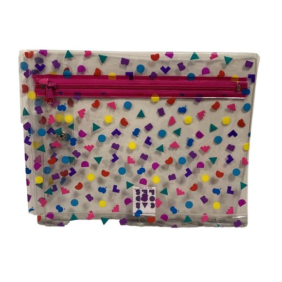 Vintage Rare Caboodles Binder Buddies PVC 2 Compartment Pouch - Picture 1 of 8
